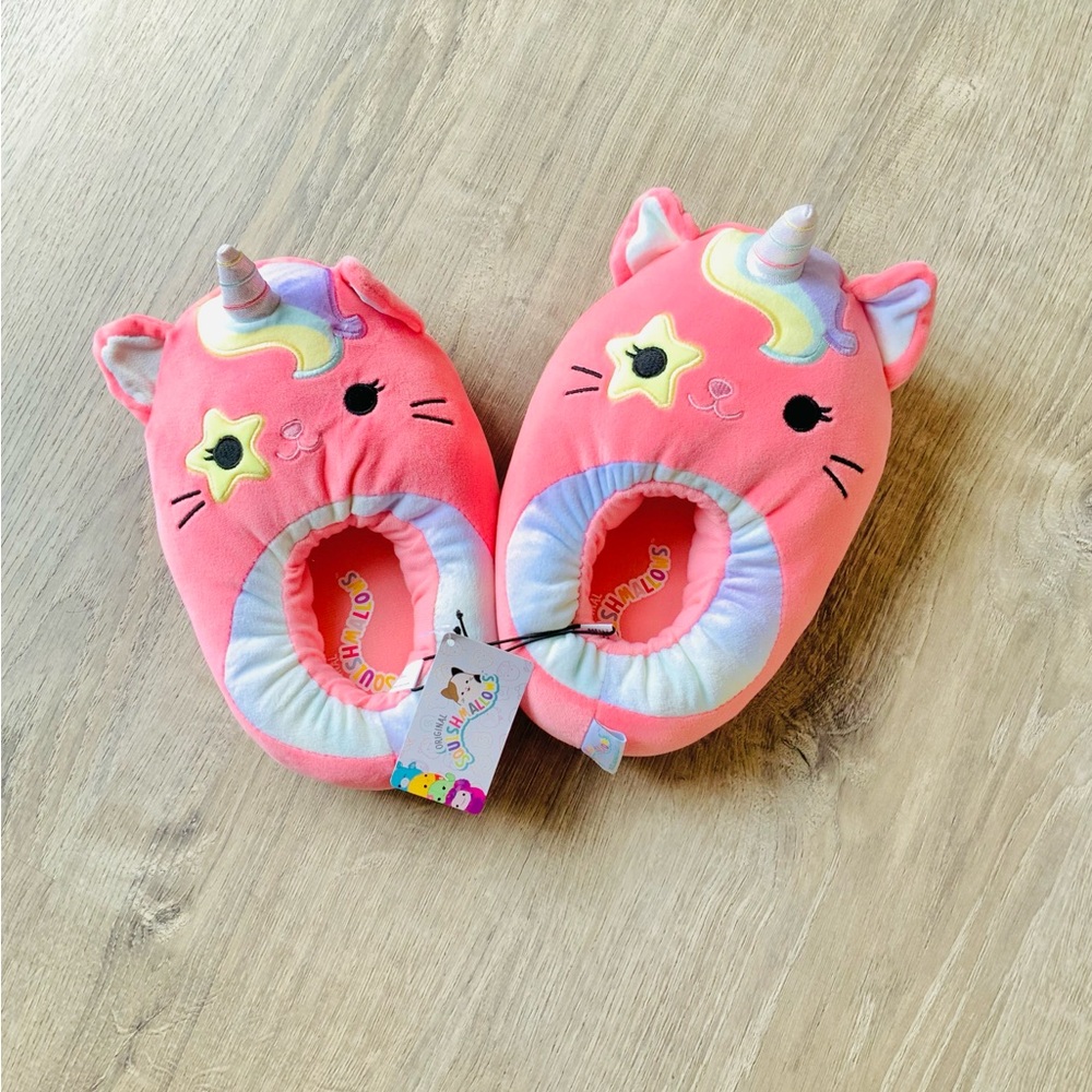 NWT🌼 Squishmallows Unicorn Cat Slippers Big Girl 6/7